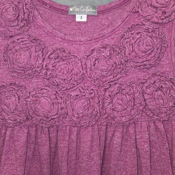 Petit Confection Sleeveless Purple Dress ST Rosette Detail & Ruffled Hem 3946 - Picture 4 of 8